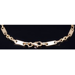 Steigbügel- und Plattenarmband aus edlem 585er (14k) Gelbgold, 23cm lang, 4mm breit (Plättchen-, Steigbügelarmband)