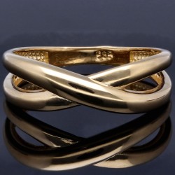 Damenring in 585 / 14K Gold in modernem Design in Ringgröße ca. 58-59