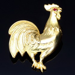 Goldener Hahn als Anhänger aus 14k (585er) Gelbgold
