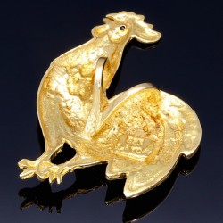 Goldener Hahn als Anhänger aus 14k (585er) Gelbgold