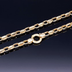 Kurzgliedrige, glänzende Ankerkette aus edlem 585 / 14K Gold , ca. 60 cm Länge 4,5mm