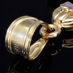 Filigran, detailliert verzierter Jesus Christus Kreuzanhänger aus Gold 14k (585er) Gelbgold und Weißgold (Bicolor)