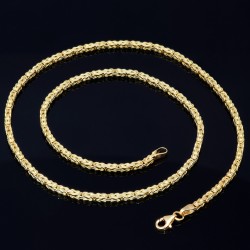 Kurze, hochwertig produzierte Königskette aus edlem 14k / 585 Gold 50cm, 2mm