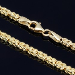 Kurze, hochwertig produzierte Königskette aus edlem 14k / 585 Gold 50cm, 2mm