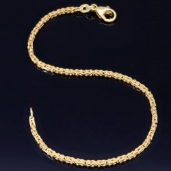Feines, massives Königsarmband aus hochglanzpoliertem Gold (585er 14k Gold), ca. 1,8 mm Breite, ca. 18,5cm lang - Made in Germany mit FBM Stempel