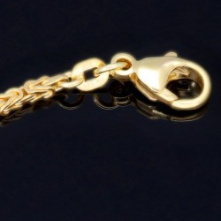 Feines, massives Königsarmband aus hochglanzpoliertem Gold (585er 14k Gold), ca. 1,8 mm Breite, ca. 18,5cm lang - Made in Germany mit FBM Stempel