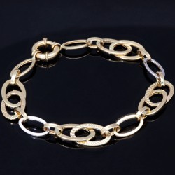 Elegantes Damen - Armband aus edlem 585 / 14k Bicolor Gold (Gelbgold und Weißgold) ca. 20cm lang