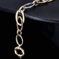 Elegantes Damen - Armband aus edlem 585 / 14k Bicolor Gold (Gelbgold und Weißgold) ca. 20cm lang
