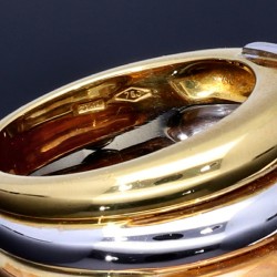 Damenring - Tricolor 750 (18k) Gold mit Brillantbesatz in Größe 54