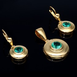Exklusives kolumbianisches Smaragdschmuckset in 750er Gold 18k (Ohrringe + Anhänger)