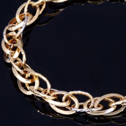 Schönes Bicolor Goldarmband für Damen aus edlem 585 14K Weißgold und Gelbgold (ca. 19 cm Länge)