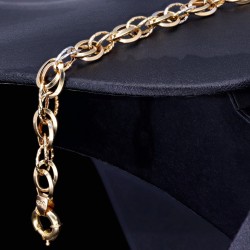 Schönes Bicolor Goldarmband für Damen aus edlem 585 14K Weißgold und Gelbgold (ca. 19 cm Länge)