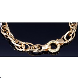 Schönes Bicolor Goldarmband für Damen aus edlem 585 14K Weißgold und Gelbgold (ca. 19 cm Länge)