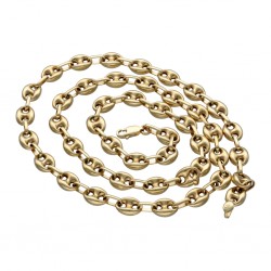 Bohnenkette aus 585er (14 Karat) Gelbgold (ca. 60 cm; 19,6g)