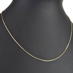 Kurze, glänzende Schlangenkette für Damen aus edlem 585 (14k) Gold in ca. 45cm ca. 1 mm