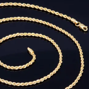 Funkelnde Kordelkette in ca. 60 cm Länge aus hochwertigem 585er Gold 14k ca. 2mm Breite