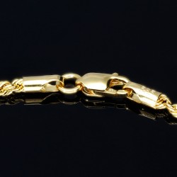 Edles Twist-Armband (Kordelarmband) aus funkelndem 585er 14k Gold, ca. 3mm breit,  19cm lang