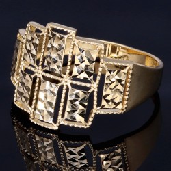 Glanzvoller Ring aus edlem Gold mit ausgefallenem Muster in 585 14K Gelbgold in Ringgröße ca. 58