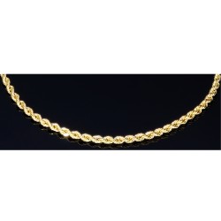 Glänzendes Twist-Armband / Kordelarmband in edlem 585er 14k Gold, ca. 2mm breit, 20cm lang