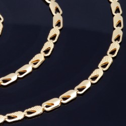 Trendige Goldkette mit filigranem Design in hochwertigem 585 14k Gelbgold (ca. 50cm lang, 3mm breit)