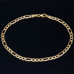 Edles Figaro Armband in hochwertigem 585 14k Gold, ca. 4mm breit, 20cm lang