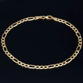 Edles Figaro Armband in hochwertigem 585 14k Gold, ca. 2,5mm breit, 20cm lang