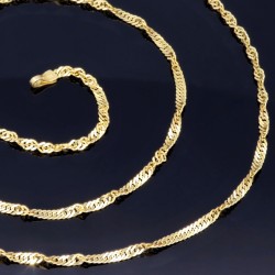 Glänzende Goldkette aus edlem 14K / 585 Gold ca. 60cm Länge und 2,3mm Breite