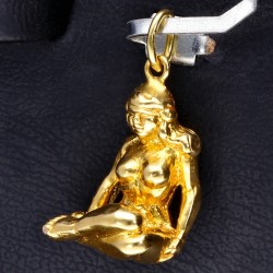 Hübscher Jungfrau Sternzeichen-Anhänger aus edlem, glänzenden 585er 14K Gold (Gelbgold)