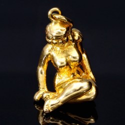 Hübscher Jungfrau Sternzeichen-Anhänger aus edlem, glänzenden 585er 14K Gold (Gelbgold)