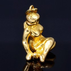 Hübscher Jungfrau Sternzeichen-Anhänger aus edlem, glänzenden 585er 14K Gold (Gelbgold)