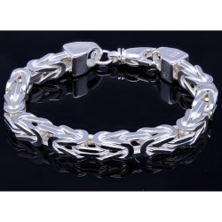 Silberarmband Königsarmband aus Silber (ca. 79g, 24-25 cm Länge, 8mm Breite) 925er Sterlingsilber