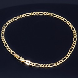 Exquisites Figaro Armband aus hochwertigem 585 14k Gold, ca. 3mm breit, ca. 21cm lang