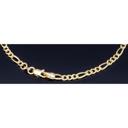 Exquisites Figaro Armband aus hochwertigem 585 14k Gold, ca. 3mm breit, ca. 21cm lang