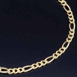 Exquisites Figaro Armband aus hochwertigem 585 14k Gold, ca. 3mm breit, ca. 21cm lang