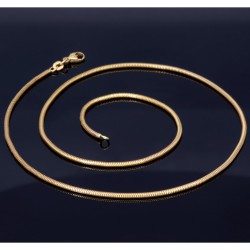 Funkelnde Schlangenkette für Damen aus glänzendem 585er (14k) Gelbgold in ca. 45cm ca. 1,7mm