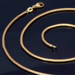 Funkelnde Schlangenkette für Damen aus glänzendem 585er (14k) Gelbgold in ca. 45cm ca. 1,7mm
