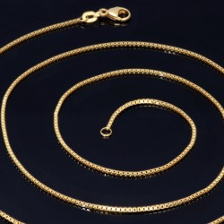 Edle Venezianerkette aus hochwertigem Gold (585 / 14k Gelbgold) in ca. 60cm, 1mm