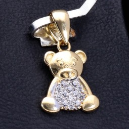 Bärchen-Anhänger - Teddybär aus 585 14K Gold besetzt mit Zirkoniasteinen