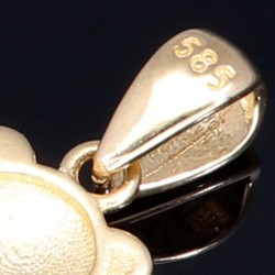 Bärchen-Anhänger - Teddybär aus 585 14K Gold besetzt mit Zirkoniasteinen