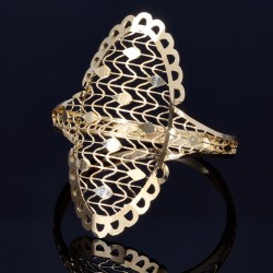 Fein verzierter Ring in elegantem Design für Damen in 585 14K Gelbgold Ringgröße ca. 56-57