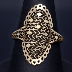 Fein verzierter Ring in elegantem Design für Damen in 585 14K Gelbgold Ringgröße ca. 56-57