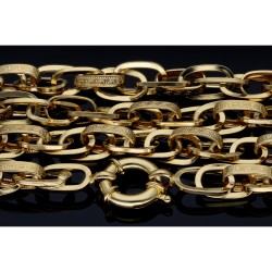 Goldene Damenkette mit Greco-Design-Elementen 585er Gelbgold (14k), 50 cm Länge