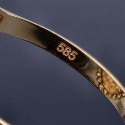 Funkelnder Damenring mit feinem Muster aus 585 14K Gelbgold Ringgröße ca. 58