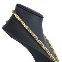 Exklusive Königskette aus funkelndem 585er Gelbgold (14k)- ca. 65cm lang, 5mm breit