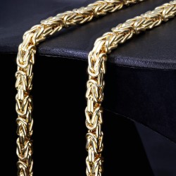 Exklusive Königskette aus funkelndem 585er Gelbgold (14k)- ca. 65cm lang, 5mm breit