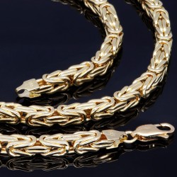Exklusive Königskette aus funkelndem 585er Gelbgold (14k)- ca. 65cm lang, 5mm breit