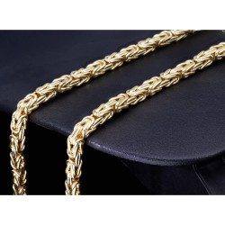 Exklusive Königskette aus funkelndem 585er Gelbgold (14k)- ca. 65cm lang, 5mm breit