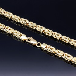 Exklusive Königskette aus funkelndem 585er Gelbgold (14k)- ca. 65cm lang, 5mm breit
