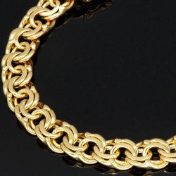 Massives Garibaldi Goldarmband aus edlem 333er / 8k Gelbgold in 8-9 mm Mega-Breite und ca. 20cm Länge, (ca. 23,6g)