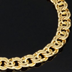 Massives Garibaldi Goldarmband aus edlem 333er / 8k Gelbgold in 8-9 mm Mega-Breite und ca. 20cm Länge, (ca. 23,6g)